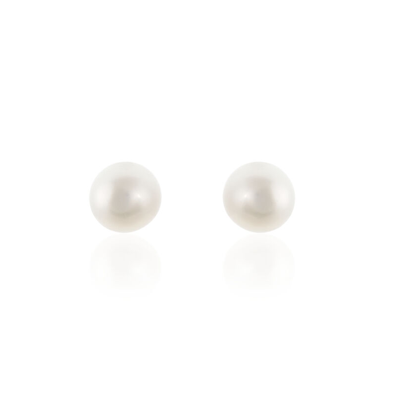 Damen Perlenohrringe Gold 585 Zuchperlen 6-6,5mm - Ohrstecker Damen | OROVIVO