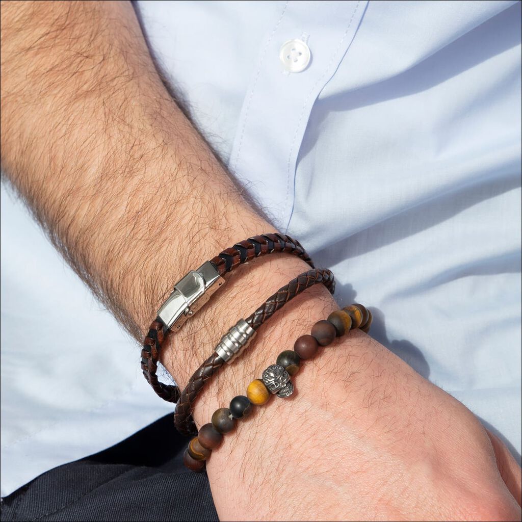 Herrenarmband Edelstahl Labradorit Jaspis - Kugelarmbänder Herren | OROVIVO