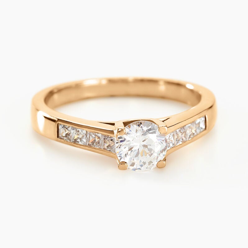 Solitaire Plaqué Or Et Oxyde - Spannringe Damen | OROVIVO