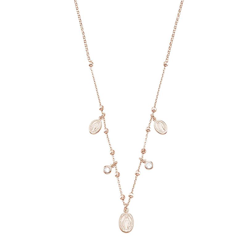 Girocollo rosario in argento rosato e zirconi - Spannringe Damen | OROVIVO