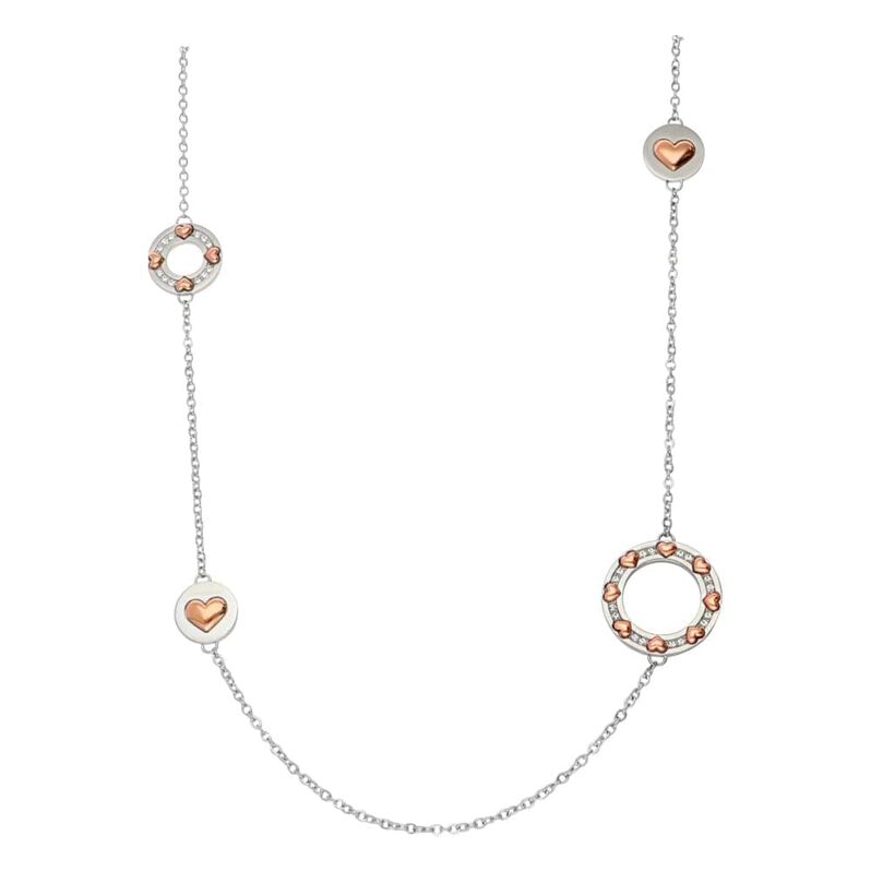 Collana Endless Acciaio Cuore e Cristalli - Spannringe Damen | OROVIVO