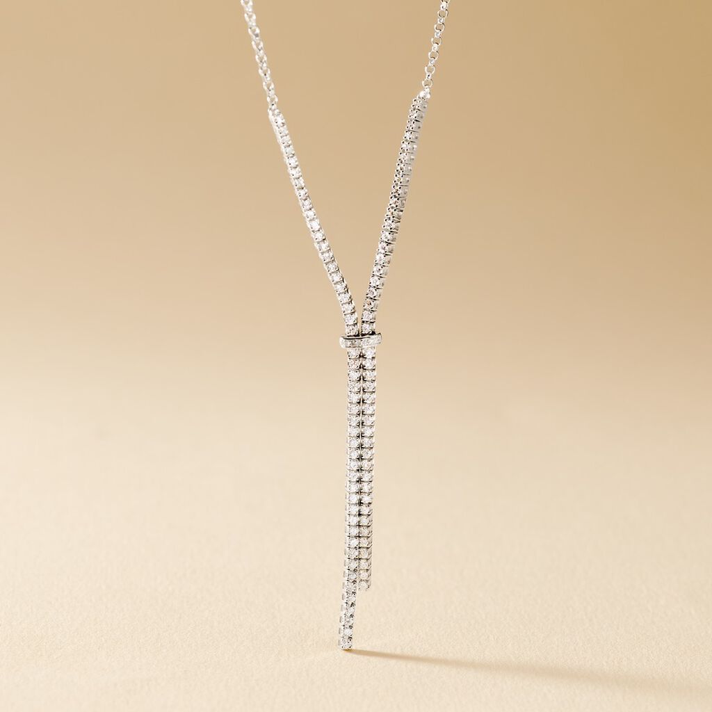 Collier Moscou Or Blanc Diamant - Spannringe Damen | OROVIVO