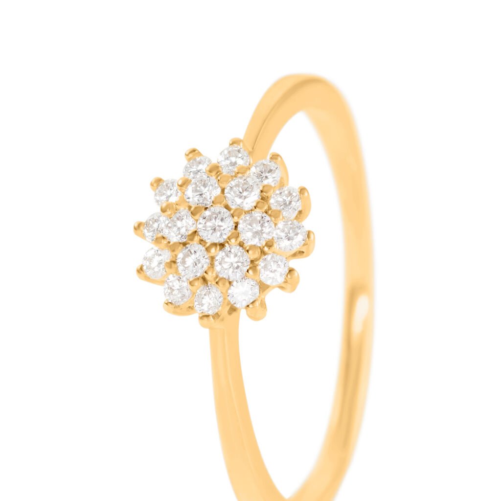 GEORGIANA Damen Ring Gold 585 (14 Karat) Diamant Weiß 0,02 ct B 1,7 mm - Ringe mit Stein Damen | OROVIVO