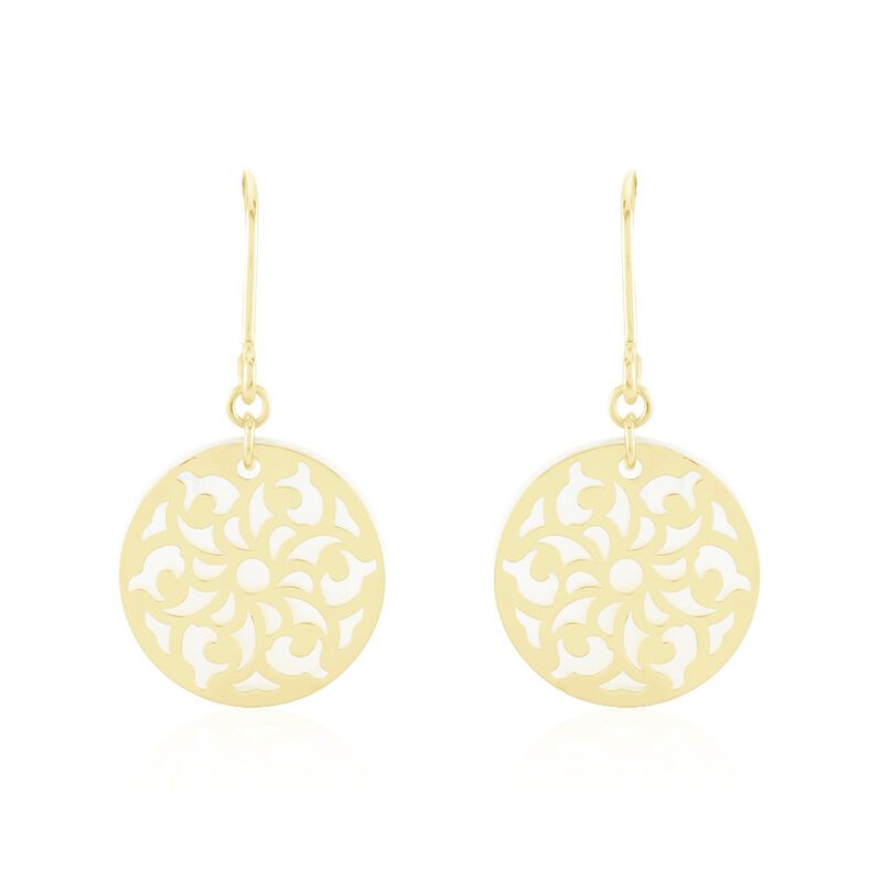 Boucles D'oreilles Pendantes Or Jaune Solie Nacre - Spannringe Damen | OROVIVO