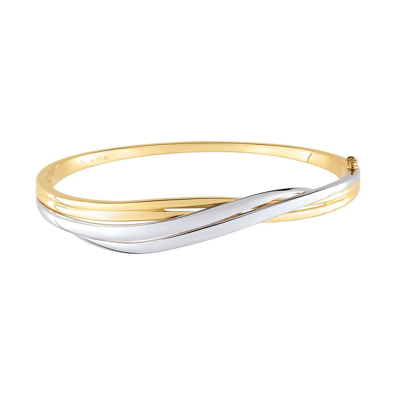 Damen Armreif Messing Gold 750 plattiert Bicolor - Armreifen Damen | OROVIVO