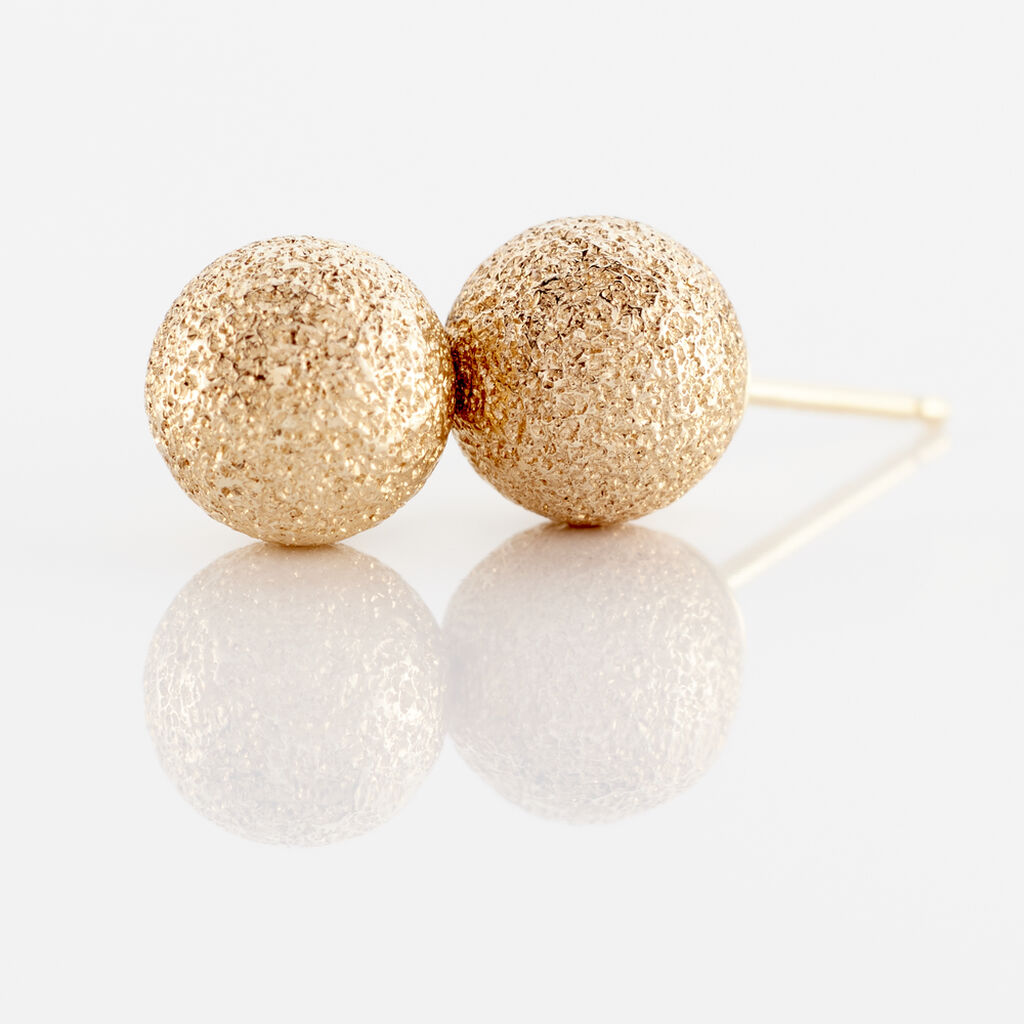 Damen Ohrstecker Gold 375 Kugel Satiniert 6mm - Ohrstecker Damen | OROVIVO