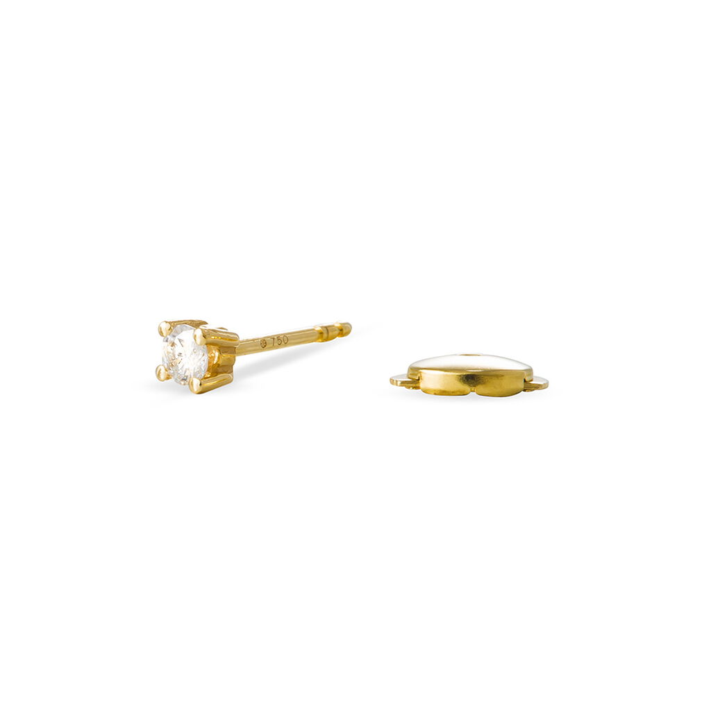Boucles D'oreilles Puces Clavie Or Jaune Diamant - Spannringe Damen | OROVIVO