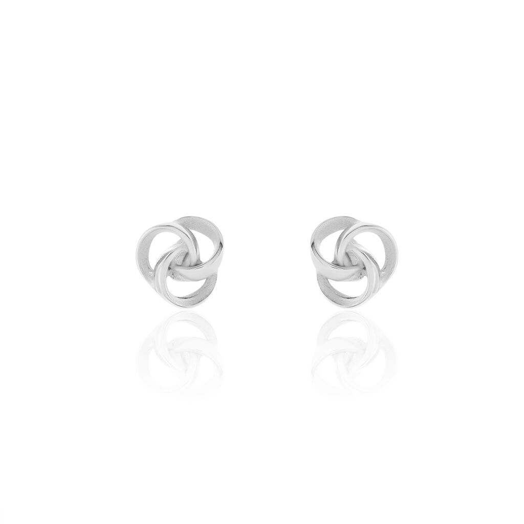 ALBANNE KNOTEN 4 Damen Ohrstecker Silber 925 Zirkonia Wei&szlig;