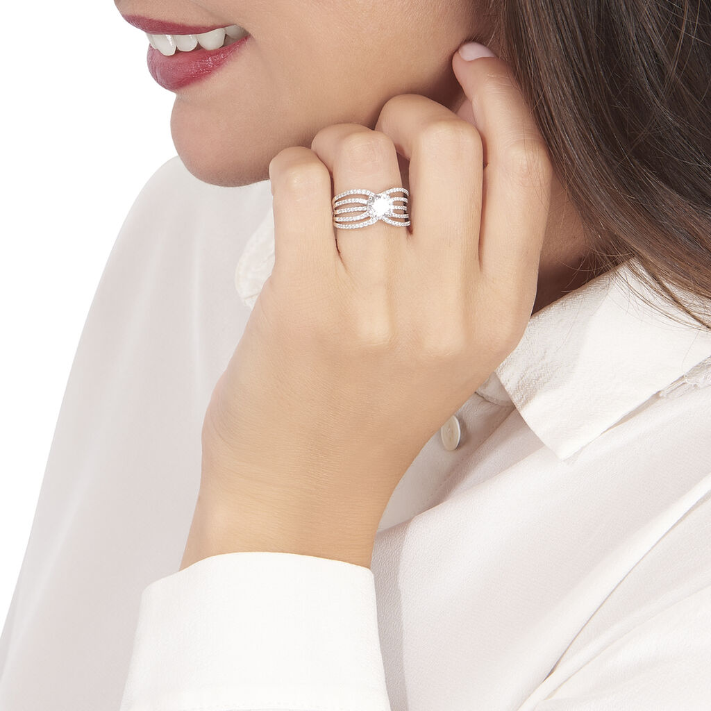 Bague Or Weiss Lizzie Et Oxyde - Spannringe Damen | OROVIVO