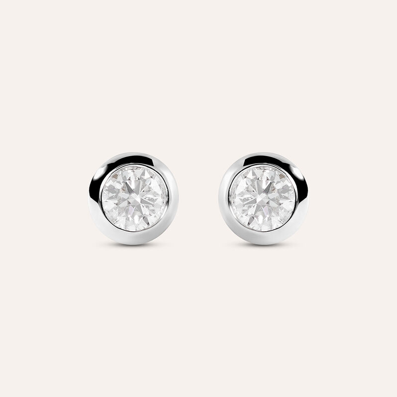 Orecchini Lobo Punto Luce Grace Oro Bianco Diamante - Spannringe Damen | OROVIVO