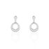 CONNY Damen Ohrringe Lang Silber 925 Zirkonia Wei&szlig; Kreis B 2 mm