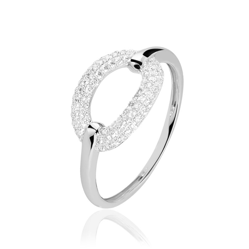 Bague Or Blanc Oxyde De Zirconium - Spannringe Damen | OROVIVO