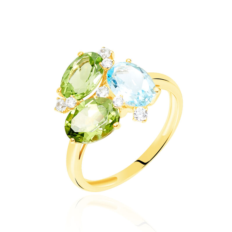 Damen Ring Gold 375 Peridot Grün 2,2ct Oval Layla 1  - Ringe mit Stein Damen | OROVIVO