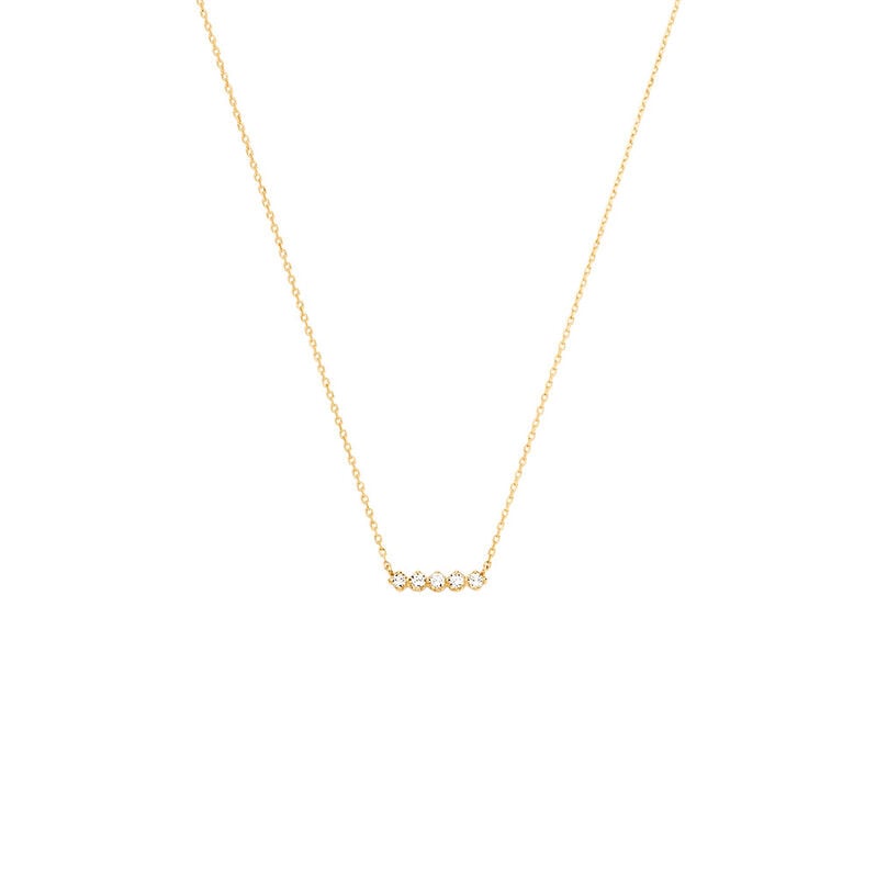 ZYLA Damen Collier Gold 375 (9 Karat) Synthetischer Diamant Wei&szlig; 0,1 ct - Halsketten Damen | OROVIVO