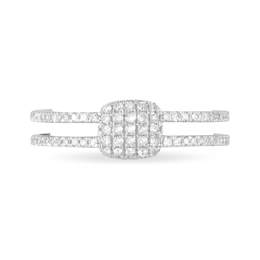 Bague Aude Or Blanc Grenat Et Diamant - Spannringe Damen | OROVIVO