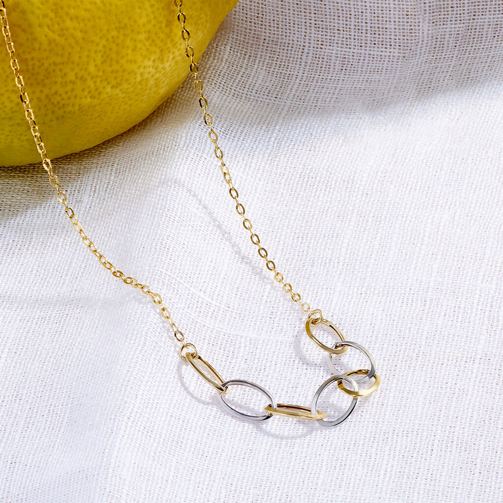 LUCETTE Damen Collier Gold Bicolor 375 (9 Karat) Oval - Halsketten Damen | OROVIVO