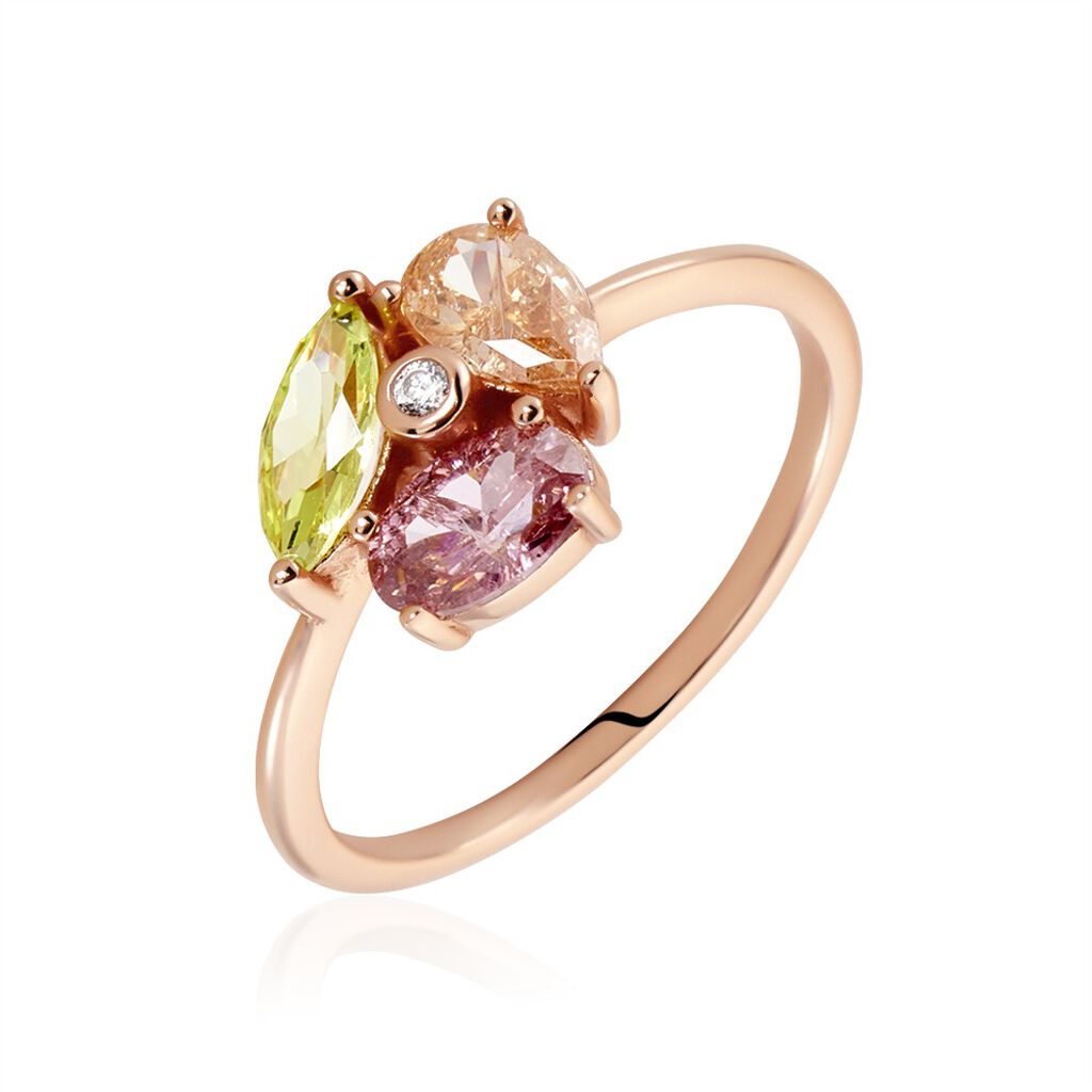 Damen Ring Silber rosevergoldet 925 Zirkonia Blume Blumena  - Ringe mit Stein Damen | OROVIVO
