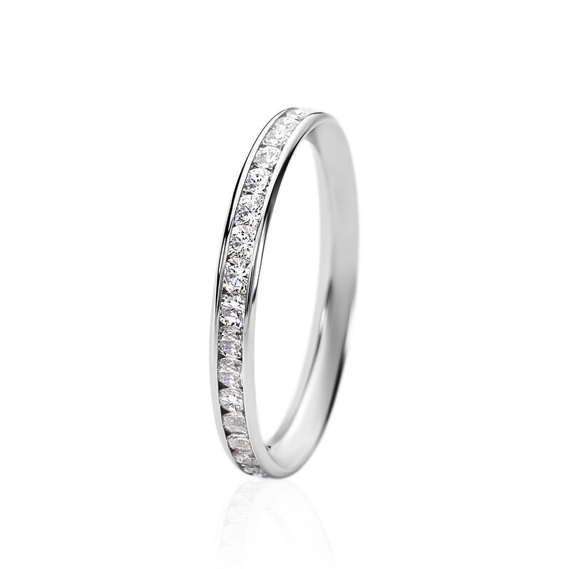 Damen Ring Weißgold 375 Rund Weiß Annia - Ringe mit Stein Damen | OROVIVO