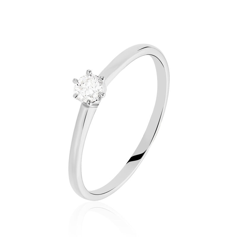 Bague Solitaire Samantha Or Blanc Diamant - Spannringe Damen | OROVIVO