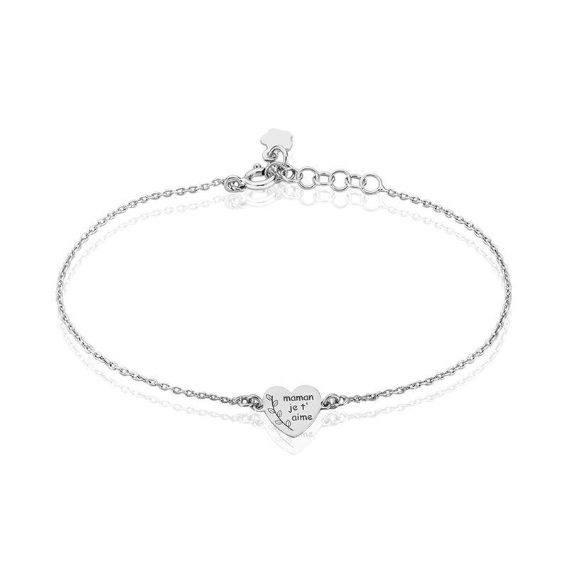Bracelet Argent Rhodie Aemilia Cœur - Spannringe Damen | OROVIVO