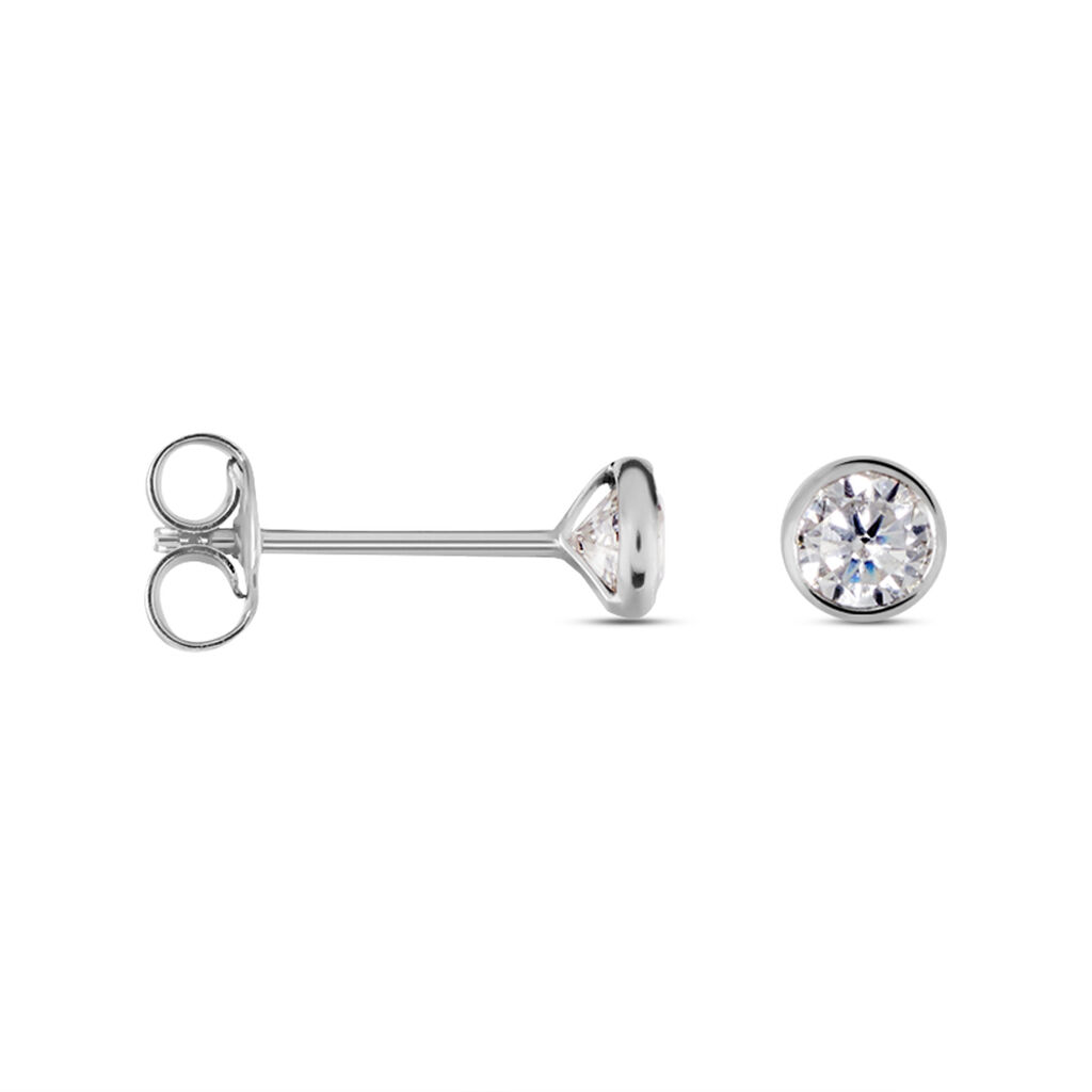 Damen Ohrstecker Weißgold 375 Zirkonia Zarge  - Ohrstecker Damen | OROVIVO