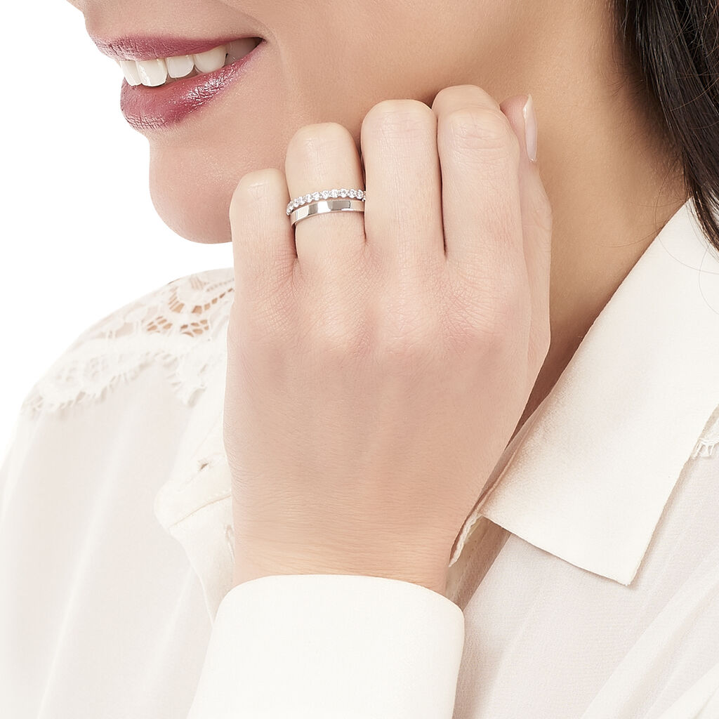 Bague Ada Or Blanc Oxyde De Zirconium - Spannringe Damen | OROVIVO