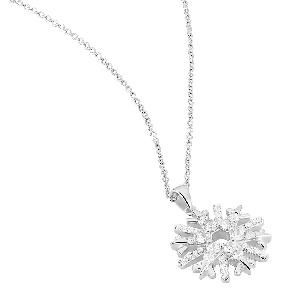 Damen Collier Silber 925 Zirkonia Schneeflocke Elsa 4 - Halsketten Damen | OROVIVO