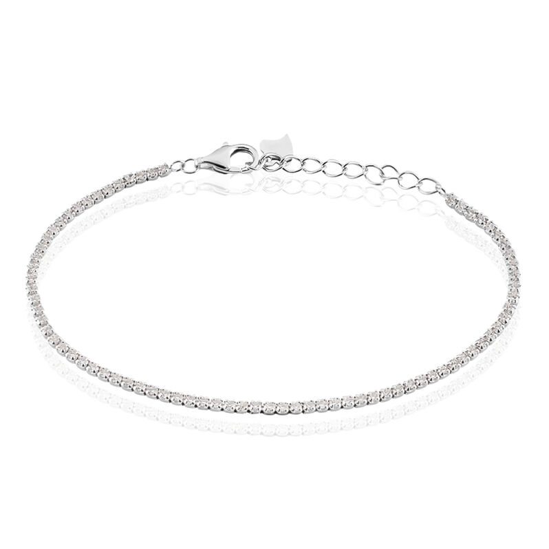 Bracelet Argent Rhodie Nerissa Riviere Oxydes De Zirconium - Spannringe Damen | OROVIVO