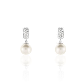 Damen Perlenohrringe Silber 925 Zirkonia Perlen - Ohrstecker Damen | OROVIVO