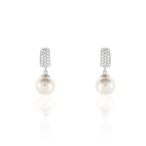 Damen Perlenohrringe Silber 925 Zirkonia Perlen - Ohrstecker Damen | OROVIVO