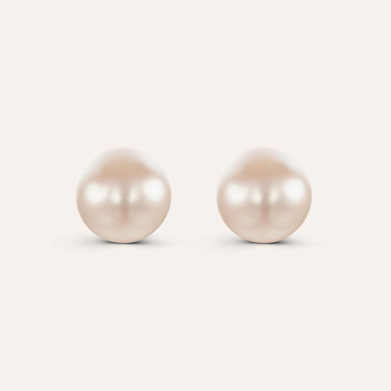 Orecchini Lobo Gabrielle Oro Bianco Perla D'Acqua Dolce - Spannringe Damen | OROVIVO