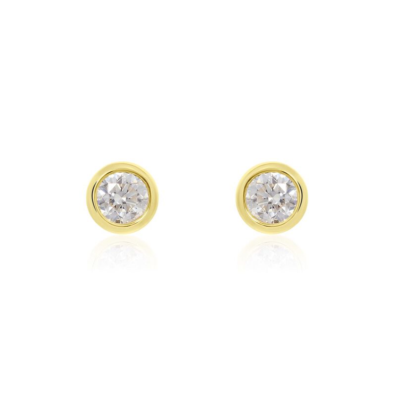 Delicate Damen Ohrstecker Gold 375 (9 Karat) Diamant Wei&szlig; 0,3 ct - Ohrstecker Damen | OROVIVO