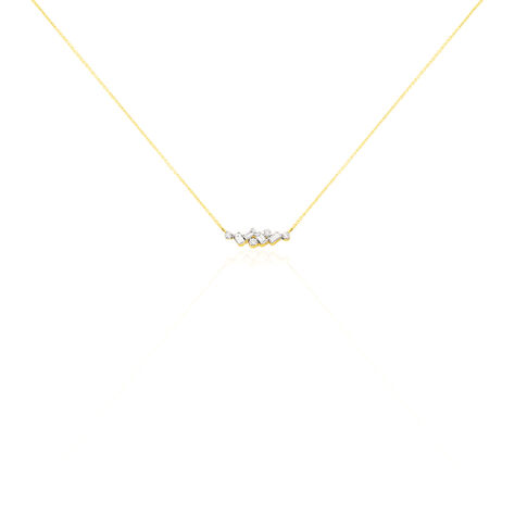 Damen Collier Gold Bicolor 375 Diamant 0,25ct Viereckig 45cm - Halsketten Damen | OROVIVO