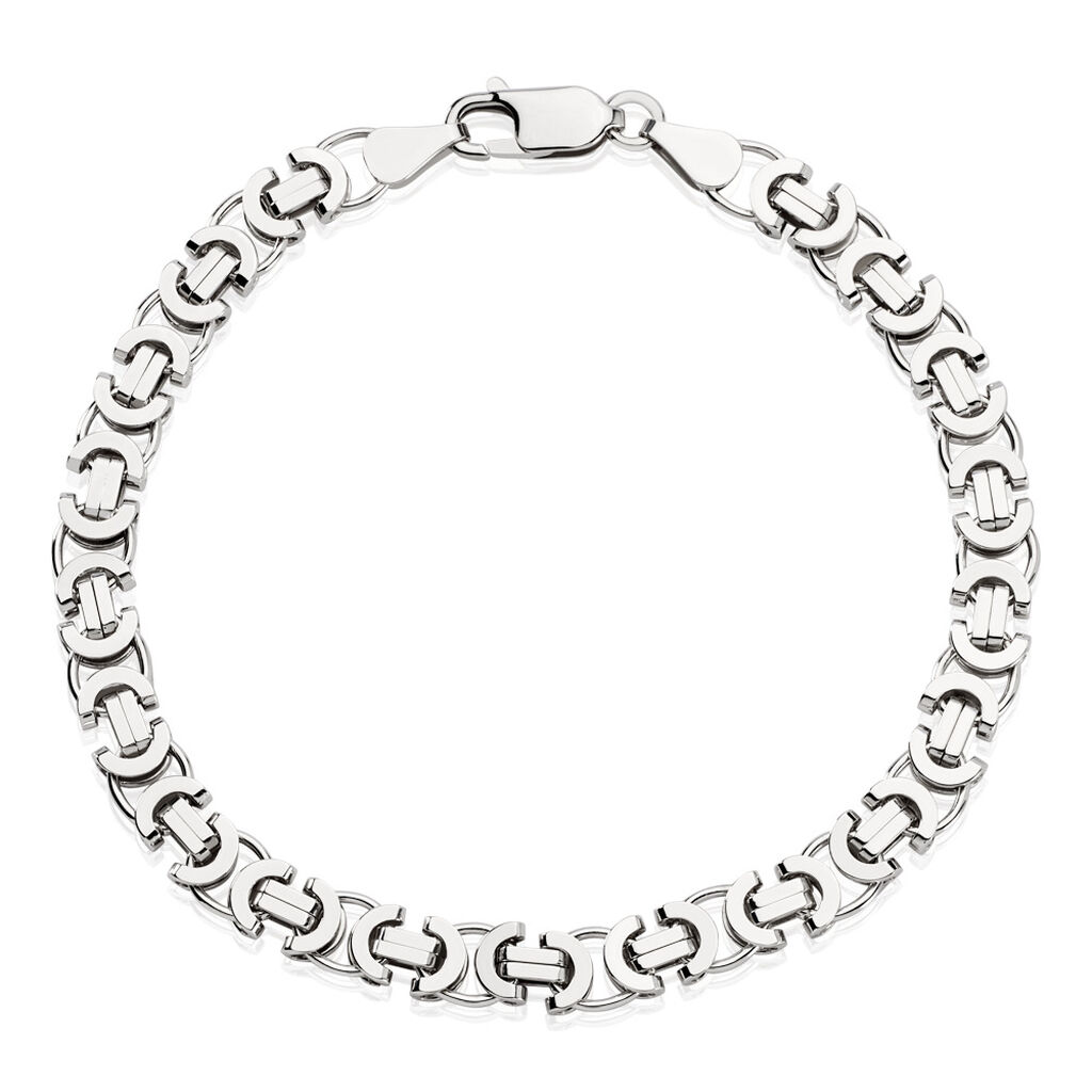 KINGSTON Herren Armband Silber 925 B 6 mm, Armband ohne Stein