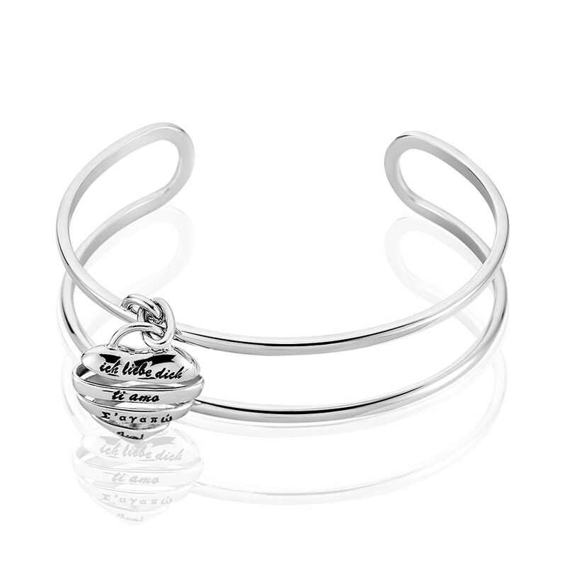 Bracelet Aileen Acier Double Rang Cœur - Spannringe Damen | OROVIVO