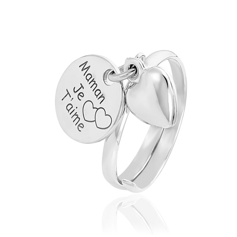 Bague Argent Maman D'amour Pastille Cœur - Spannringe Damen | OROVIVO