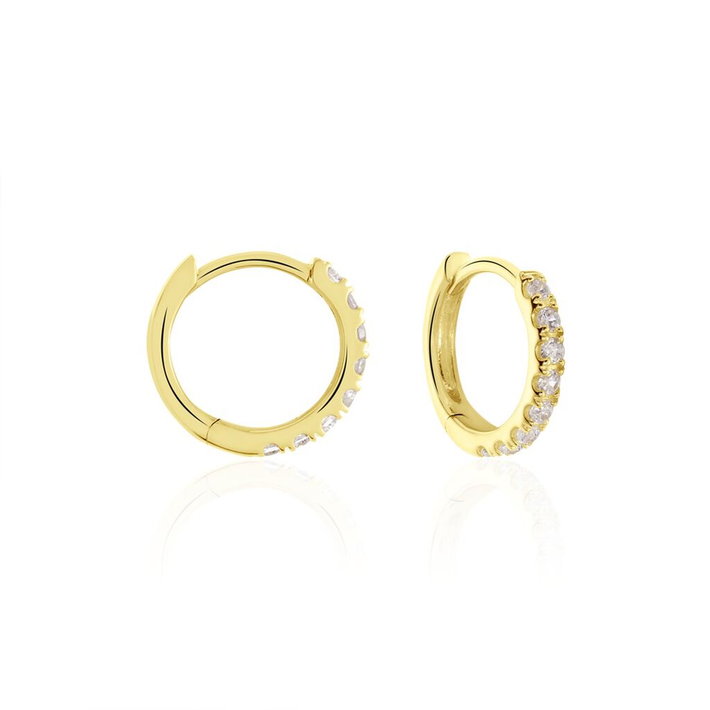 ALAINA Damen Creolen Gold 375 (9 Karat) Zirkonia Wei&szlig; 0,27 ct