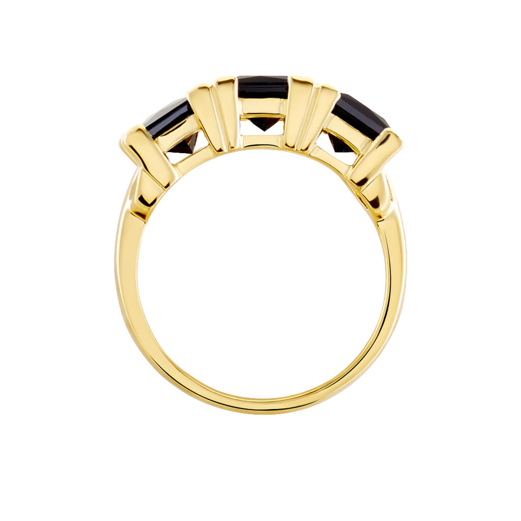 Damen Ring Silber vergoldet 925 Zirkonia Schwarz Würfel Noara  - Eheringe mit Stein Damen | OROVIVO