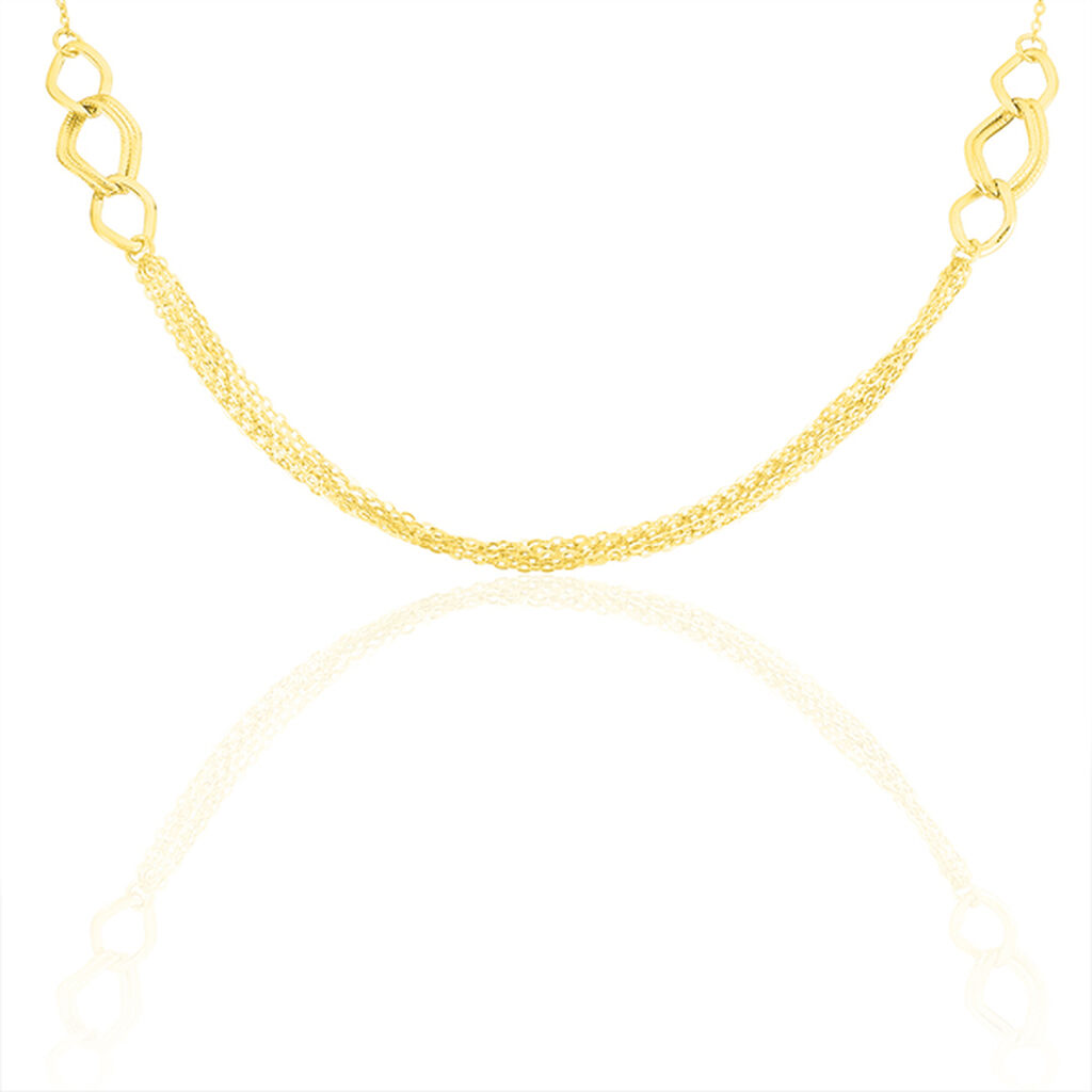 BLINDA Damen Collier Gold 375 (9 Karat) Kettenglieder, Collier ohne Stein