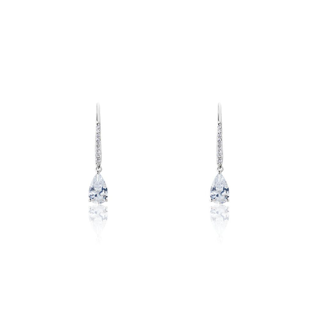 LORETA Damen Ohrringe Lang Silber 925 Zirkonia Wei&szlig; 2,71 ct