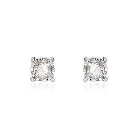 Damen Ohrstecker Weißgold 375 Diamant 0,08ct - Ohrstecker Damen | OROVIVO