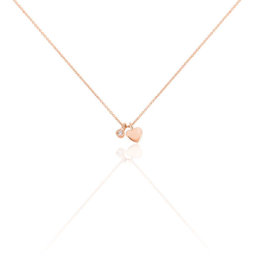 Thumbnail - Damen Collier Silber rosevergoldet 925 Zirkonia Herz Vojna 2, Collier mit Stein