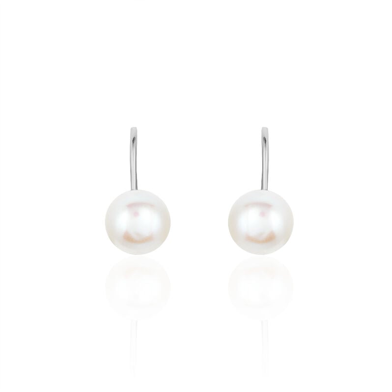 Damen Perlenohrringe Silber 925 Zuchtperlen 6mm - Ohrhänger Damen | OROVIVO