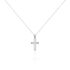 Damen Collier Silber 925 Zirkonia Weiß 0,17 ct Religiöses Kreuz