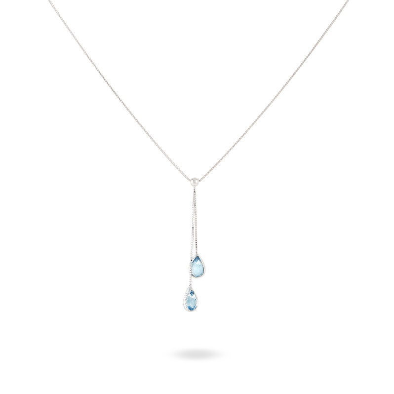Collier Or Weiss Et Topazes 40cm - Spannringe Damen | OROVIVO