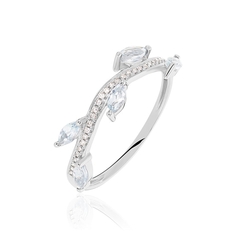 Bague Or Weiss Emmelyne Et Topaze - Spannringe Damen | OROVIVO
