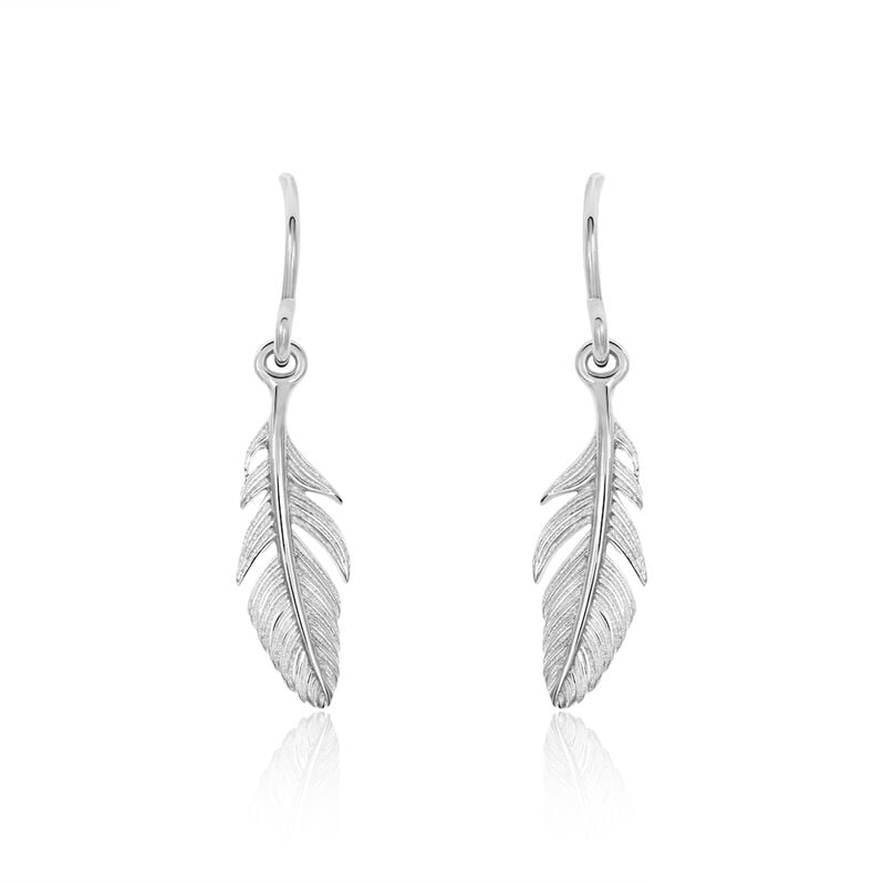 AUXANE 4 Damen Ohrringe Lang Silber 925 Feder - Ohrh&auml;nger Damen | OROVIVO