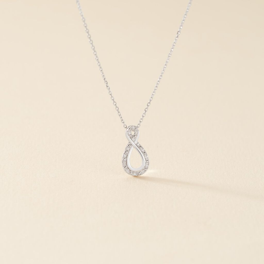 Collier Or Weiss Theanna Infini Goutte Diamant - Spannringe Damen | OROVIVO