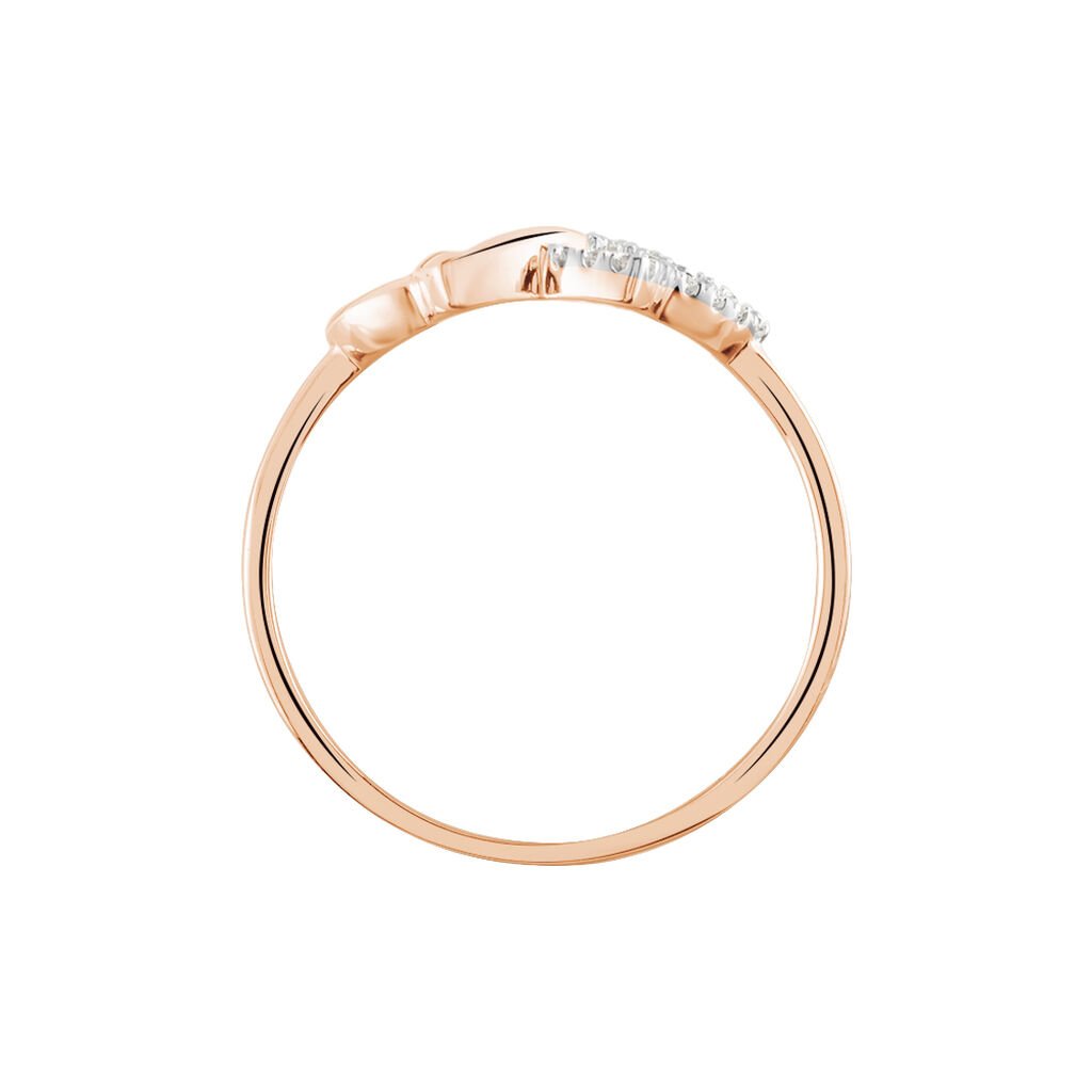 MARLIES Damen Ring Rosegold 375 (9 Karat) Zirkonia Wei&szlig; 0,16 ct Blume