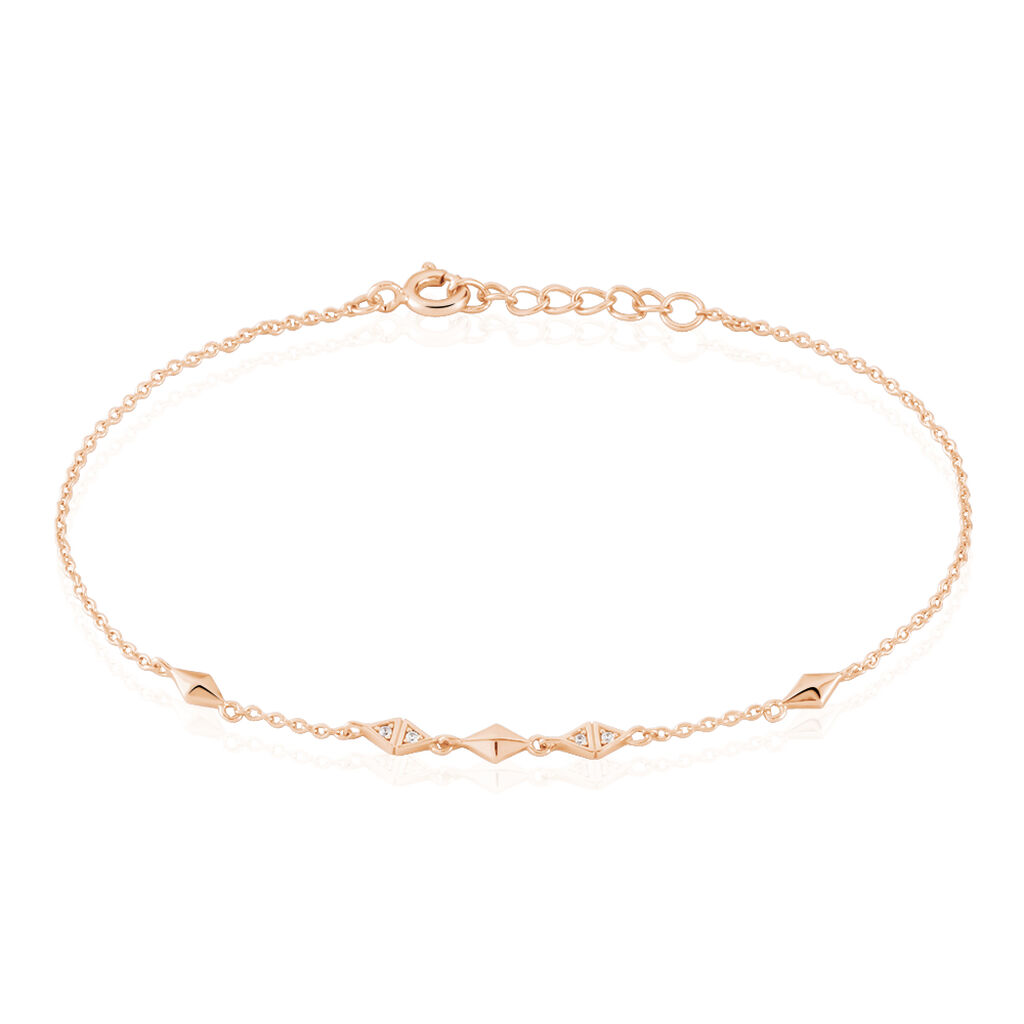 RADOSTINA Damen Armband Silber rosevergoldet 925 Zirkonia Weiß 0,01 ct, Armband mit Stein